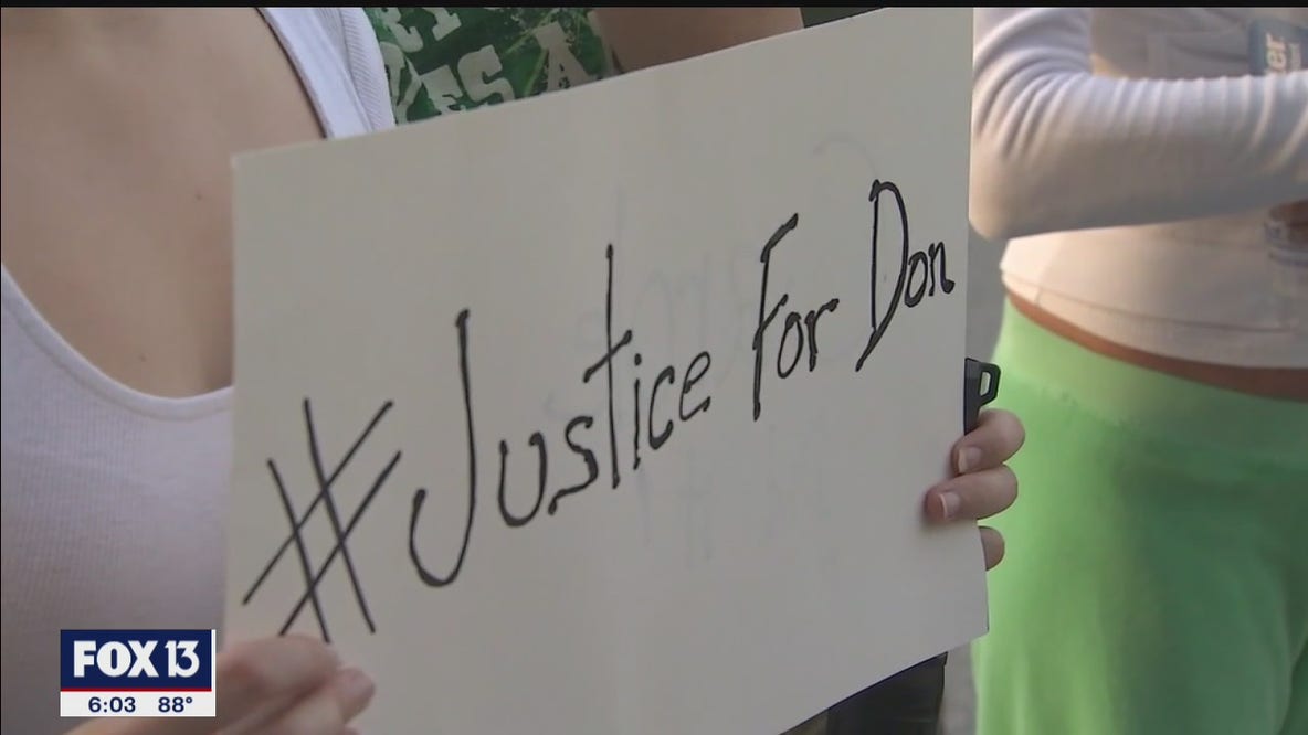 Crowd demands justice for Don Lewis